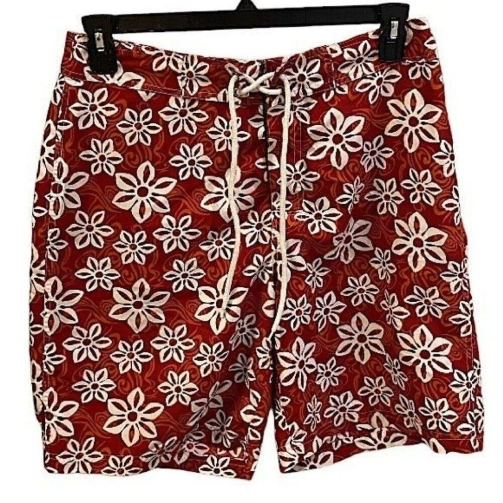 Utility Men’s Size 32 Swim Board Shorts Floral Surf & Turf Tropical Swimwear